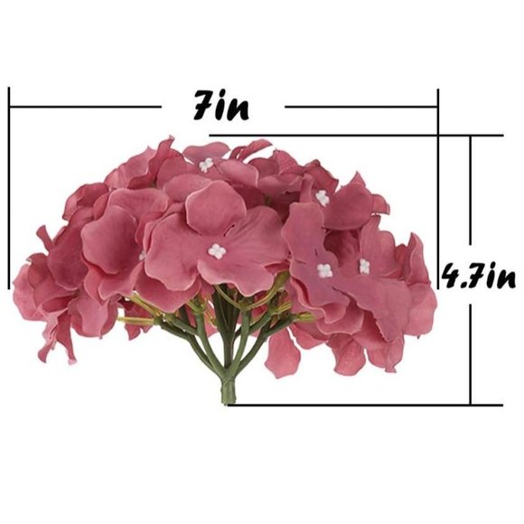 Mauve Silk Hydrangea Heads Artificial Flowers w/ Stems Home Wedding Pink Decor - Picture 4 of 6